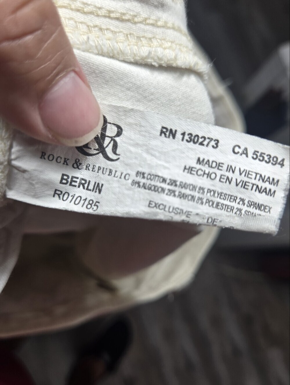 Rock And Republic Women Berlin Skinny Jeans Ivory Color Sz 8 - Picture 6 of 11